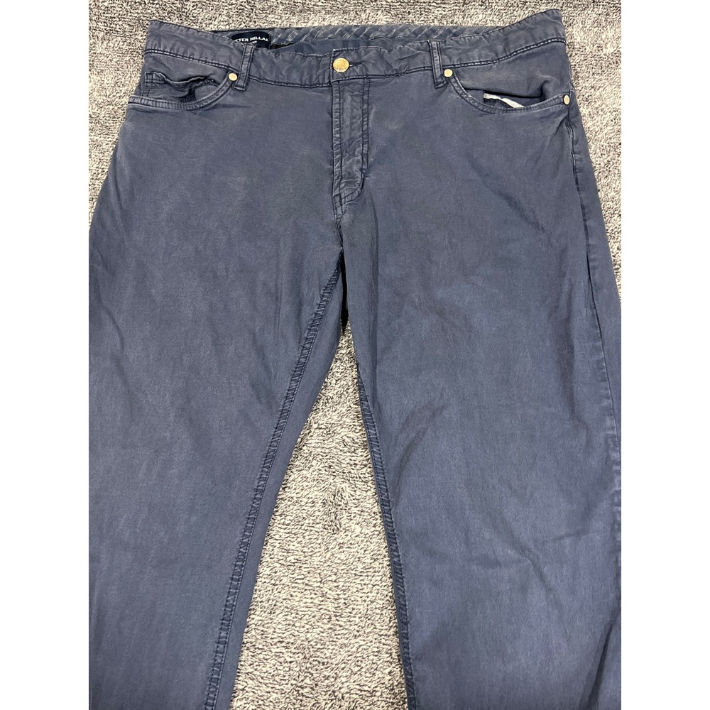 Peter Millar Collection Mens 36 Blue Tencel Blend Straight Leg 5 Pocket Pants